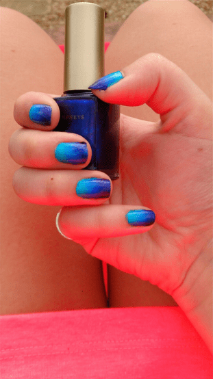 ombre dark blue